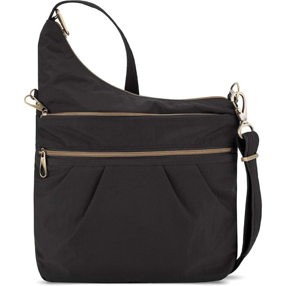 Anti-Theft Crossbody Bag Nylon 3 Compartments Rfid Locking Secure Travel